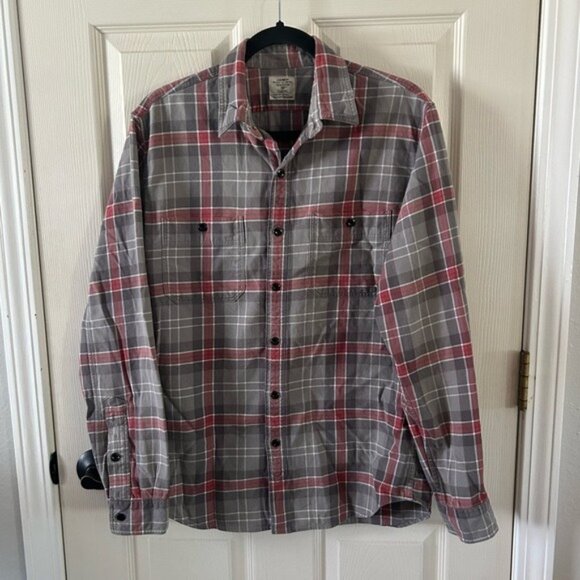 J Crew 100% Cotton Flannel Plaid Button Down Shirt Sz Medium Fall Winter Preppy - Picture 2 of 15